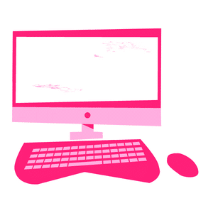 Graphics. Pink computer icon.
