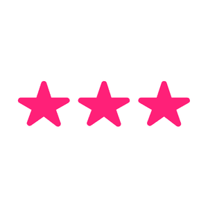 Verdict. Star rating. Pink star icons.