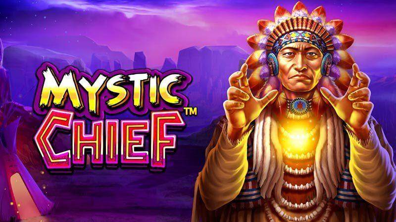 Mystic Chief Slot Pragmatic Play. Native American Indian Chief on the front of game cover.