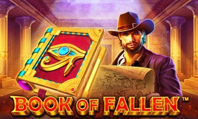 Book of the Fallen Slot cover. Man with hat in Ancient Egyptian Tomb.