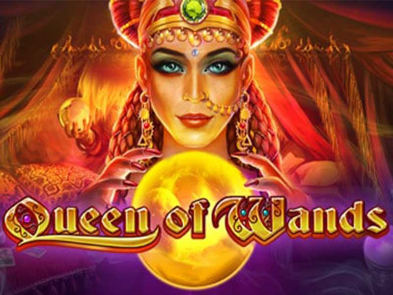 Queen of Wands Skywind Group. Slot cover with mystic woman dressed in jewels.